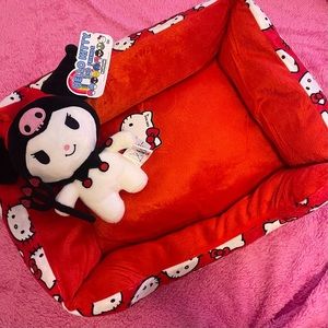 Hello kitty pet bed + kuromi Devil plush